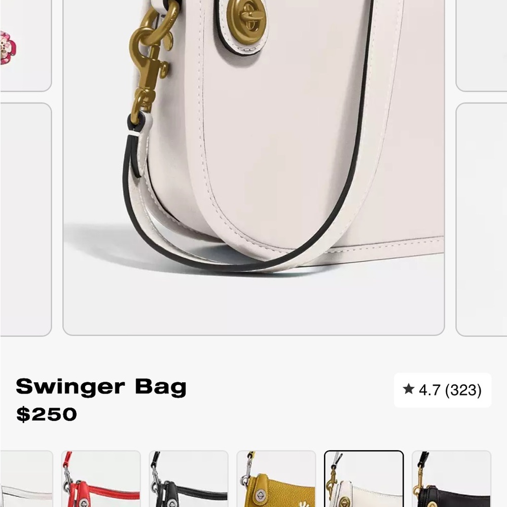 Coach White Swinger Bag